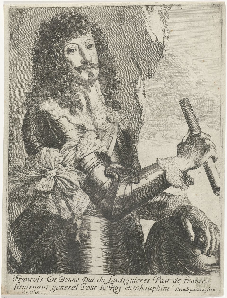 Portræt af François de Bonne-Lesdiguières-de Créqui af Nicolaes Van Helt Stockade