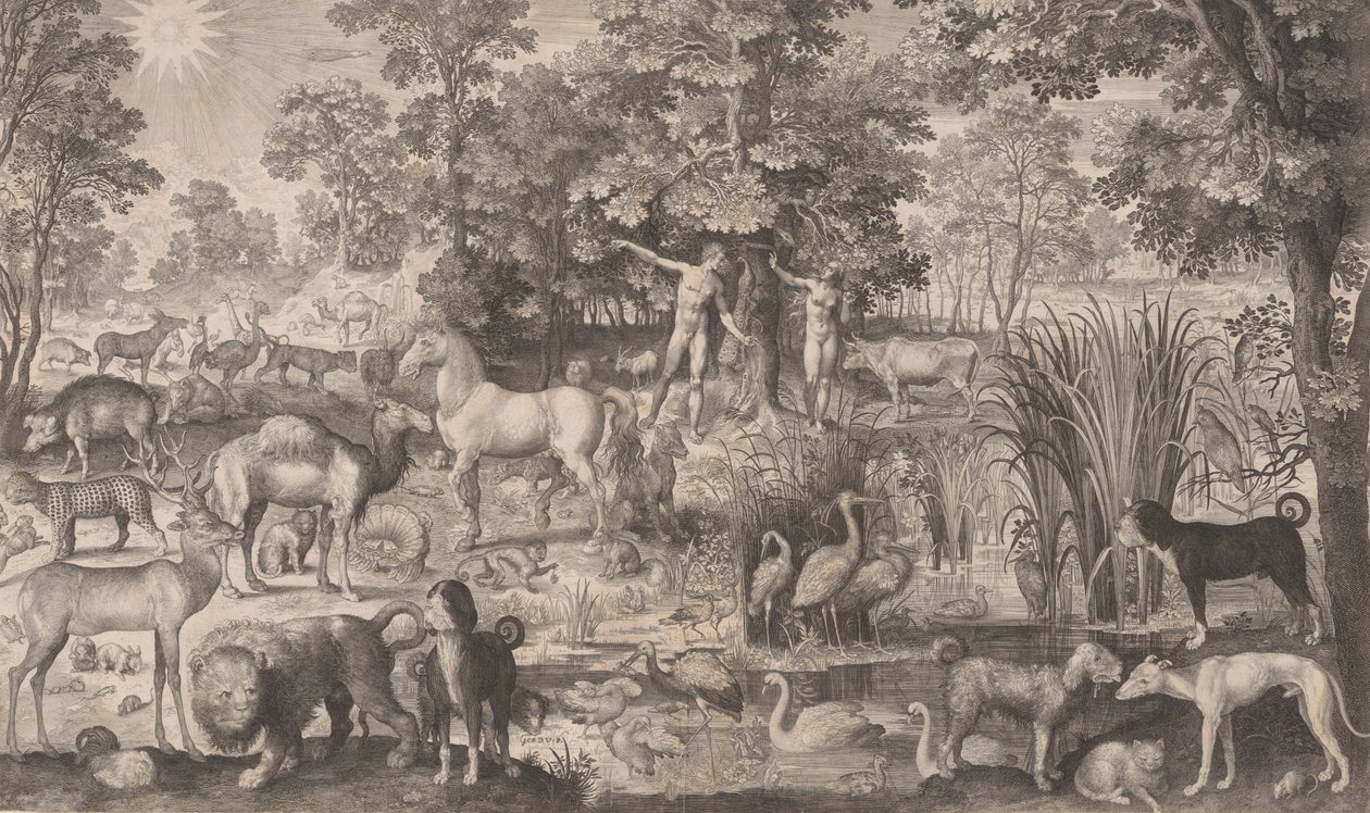 Adam og Eva i paradis, 1631., 1631. af Nicolaes de Bruyn