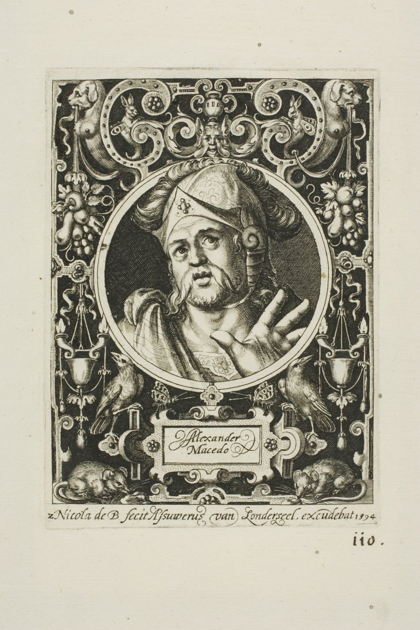 Alexander den Store, planche to fra The Nine Worthies af Nicolaes de Bruyn
