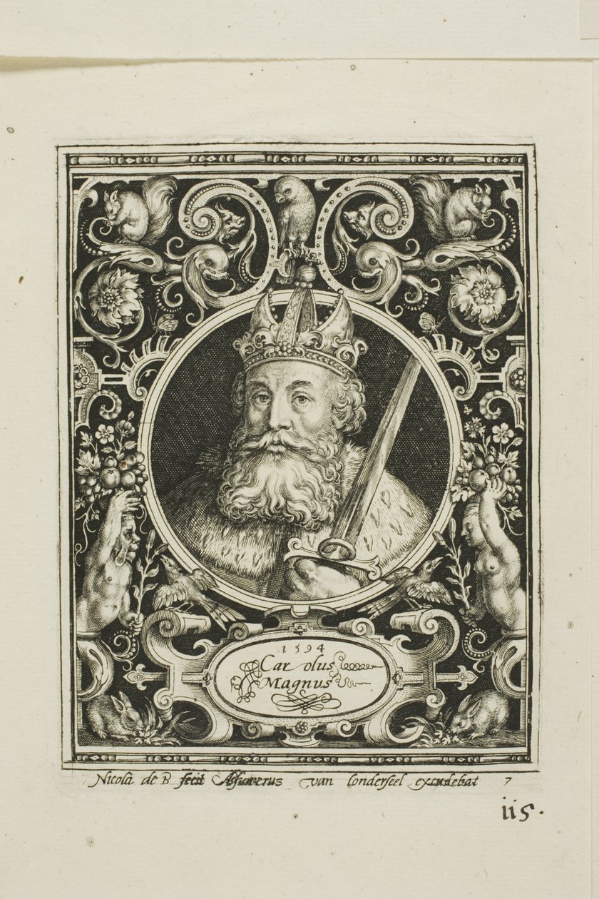 Karl den Store, planche syv fra De ni værdige af Nicolaes de Bruyn