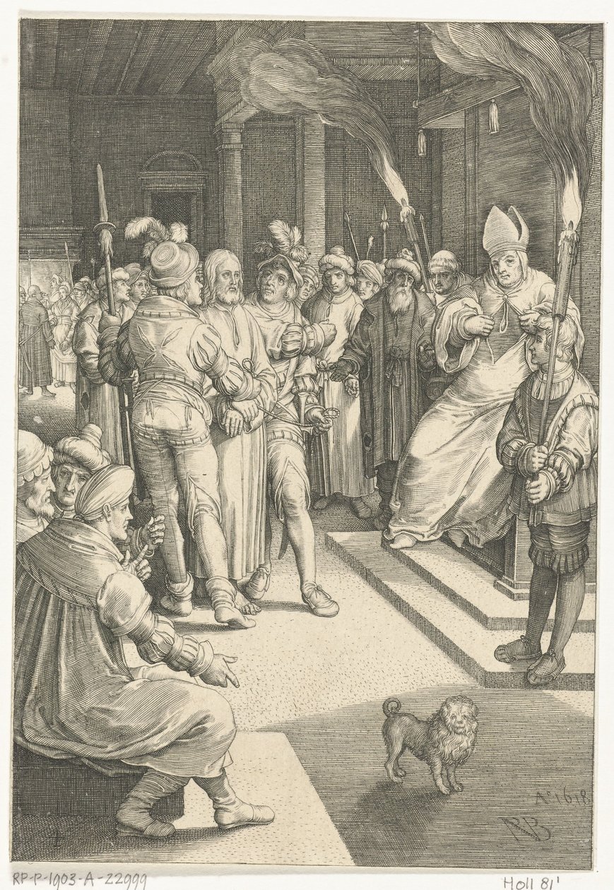 Kristus før Kajfas The Passion (serietitel) af Nicolaes de Bruyn
