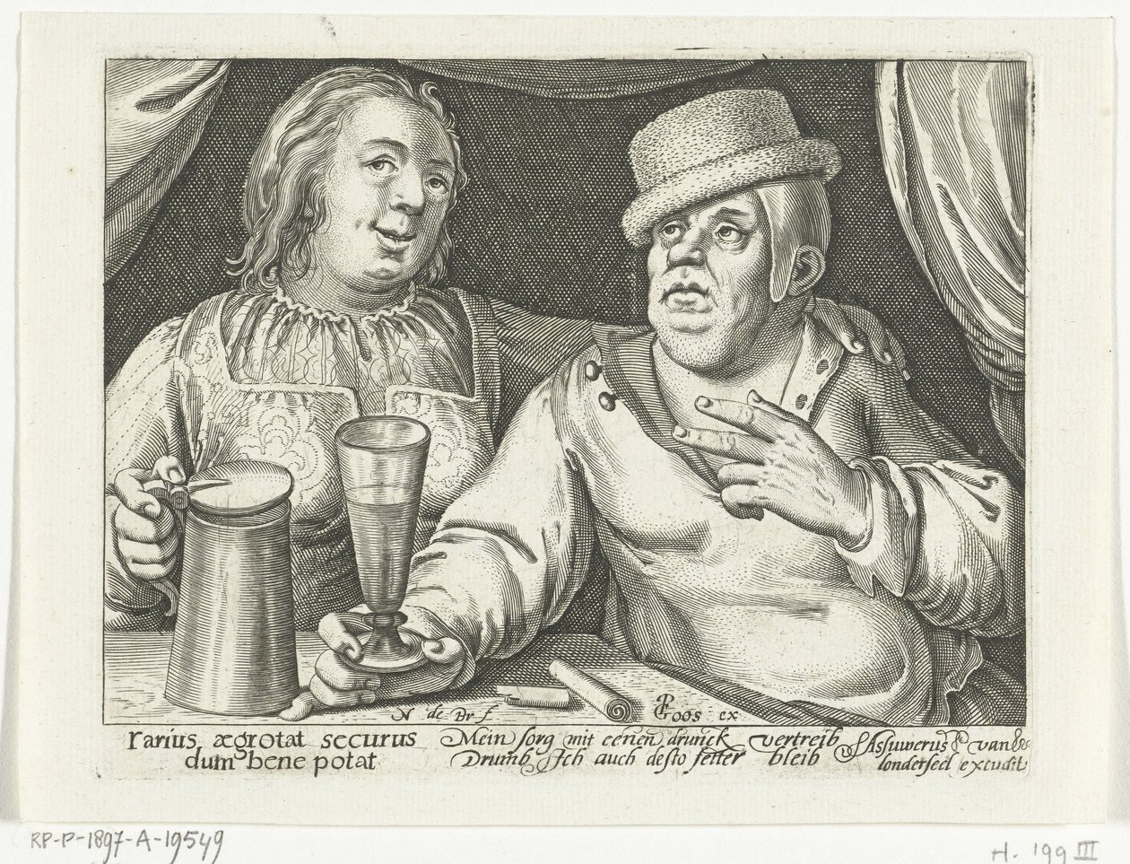Drikker mand og kvinde af Nicolaes de Bruyn