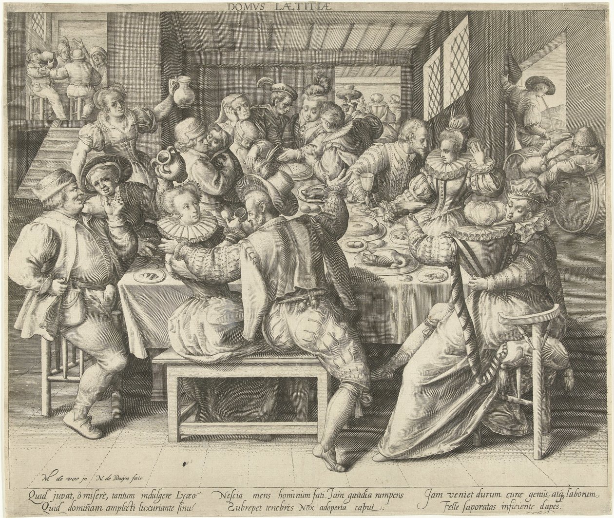 Een huis vol feestrumoer House of Joy (titel på objekt) af Nicolaes de Bruyn