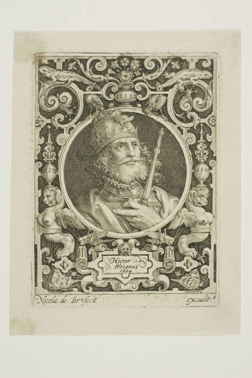 Hektor af Troja, planche 1 fra De ni værdige af Nicolaes de Bruyn