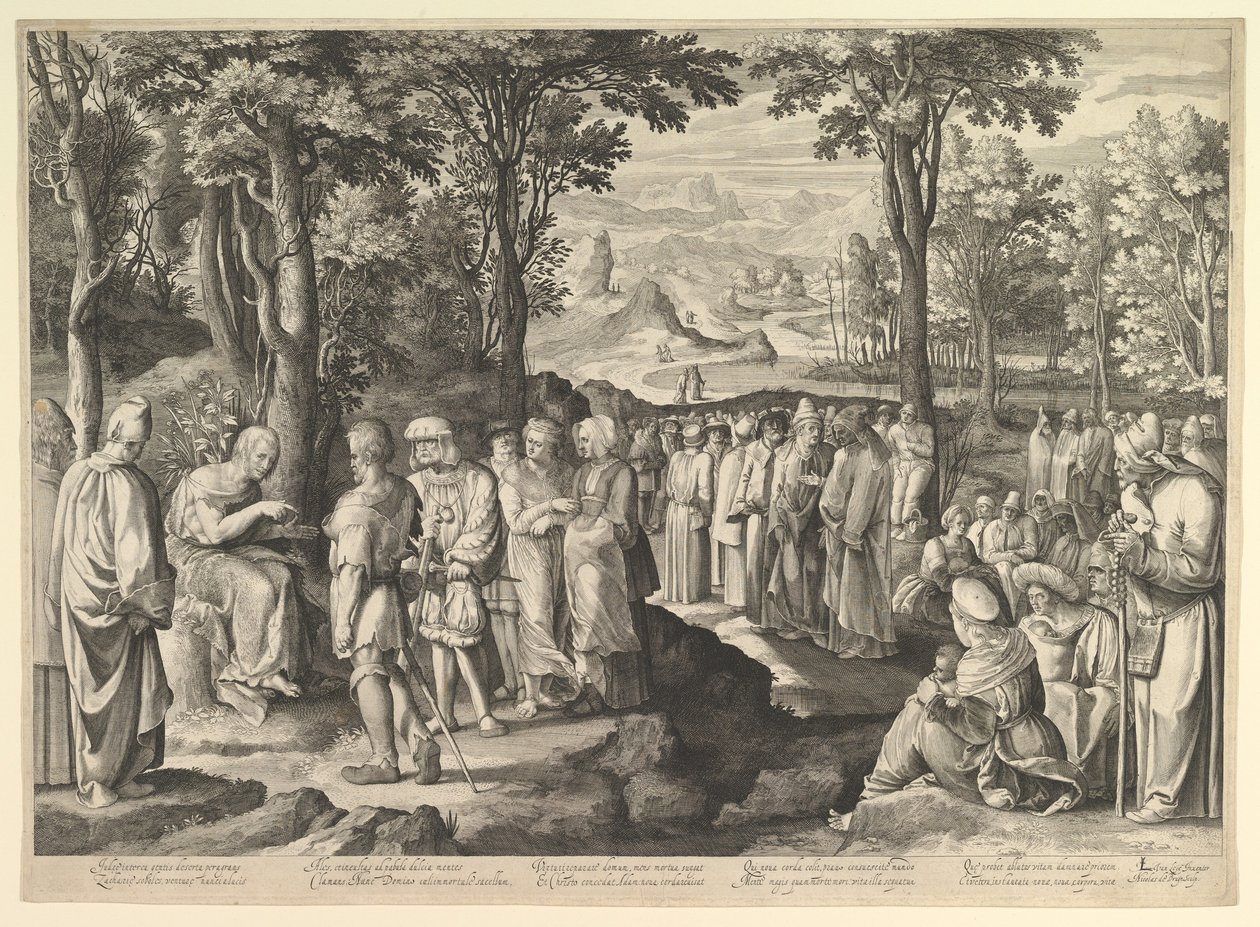 Johannes Døberen prædiker i ørkenen, ca. 1527-28 af Nicolaes de Bruyn