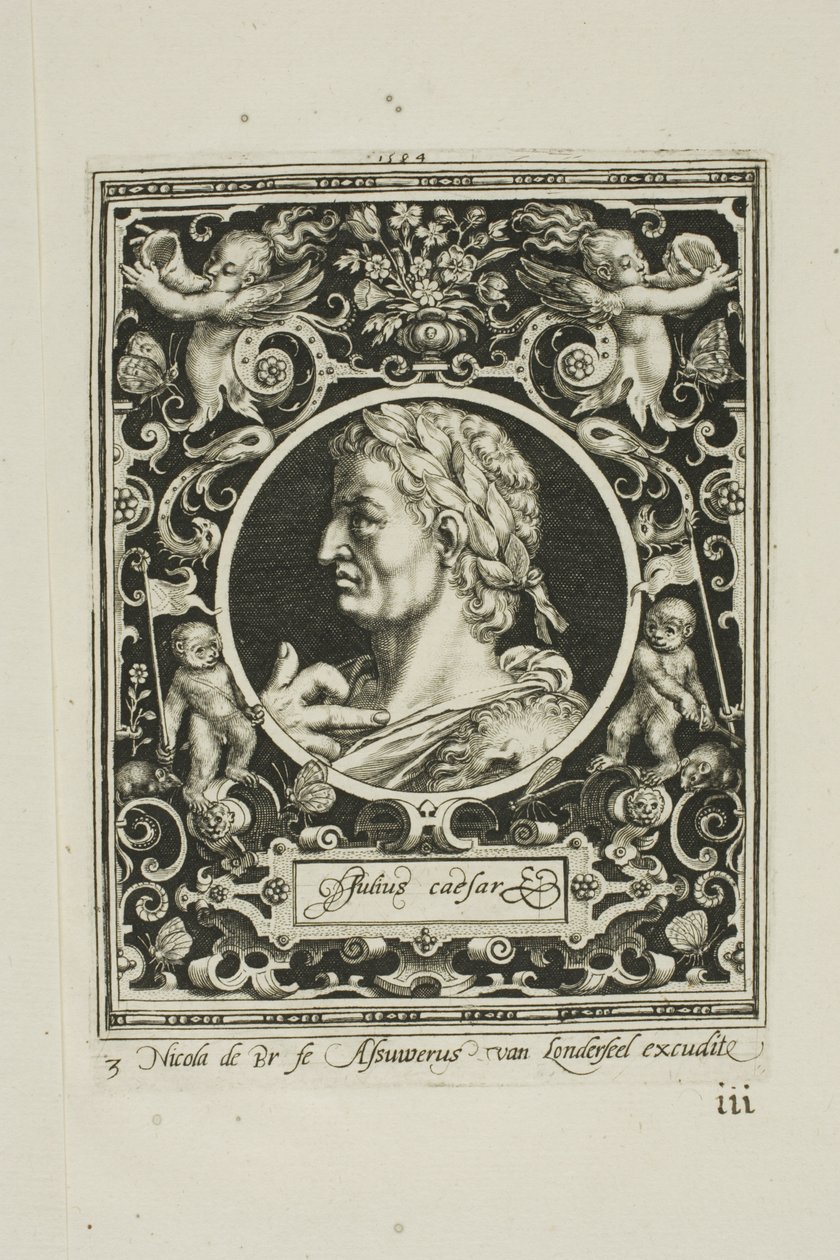 Julius Cæsar, planche tre fra The Nine Worthies af Nicolaes de Bruyn