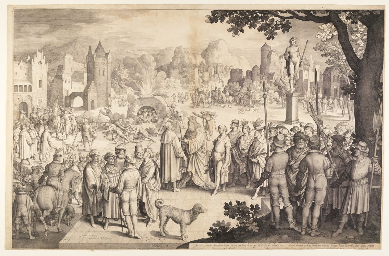 Shadrach, Meshach og Abednego i det brændende komfur af Nicolaes de Bruyn