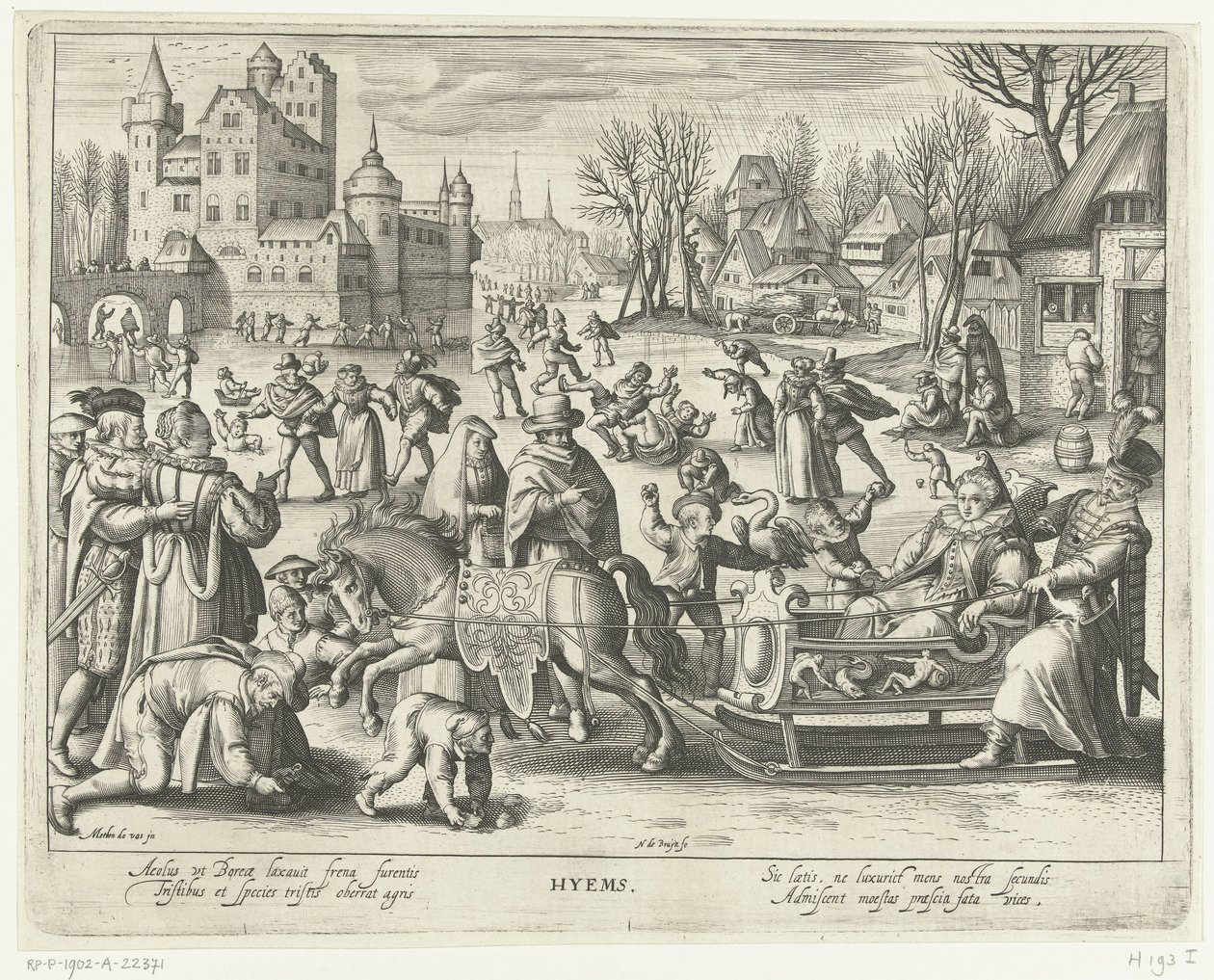Vinter Hyems (titel på objekt) Four Seasons (serietitel) af Nicolaes de Bruyn