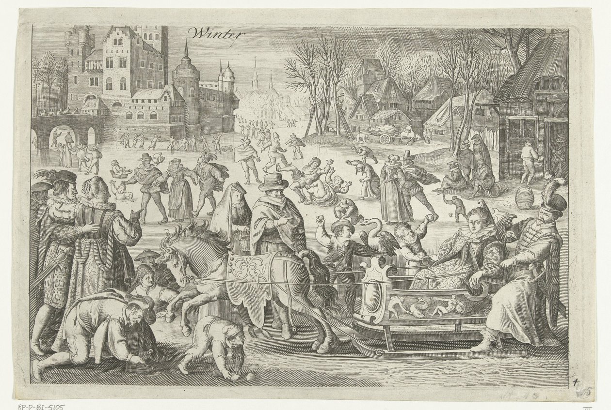 Winter (titel på objekt) Four Seasons (serietitel) af Nicolaes de Bruyn