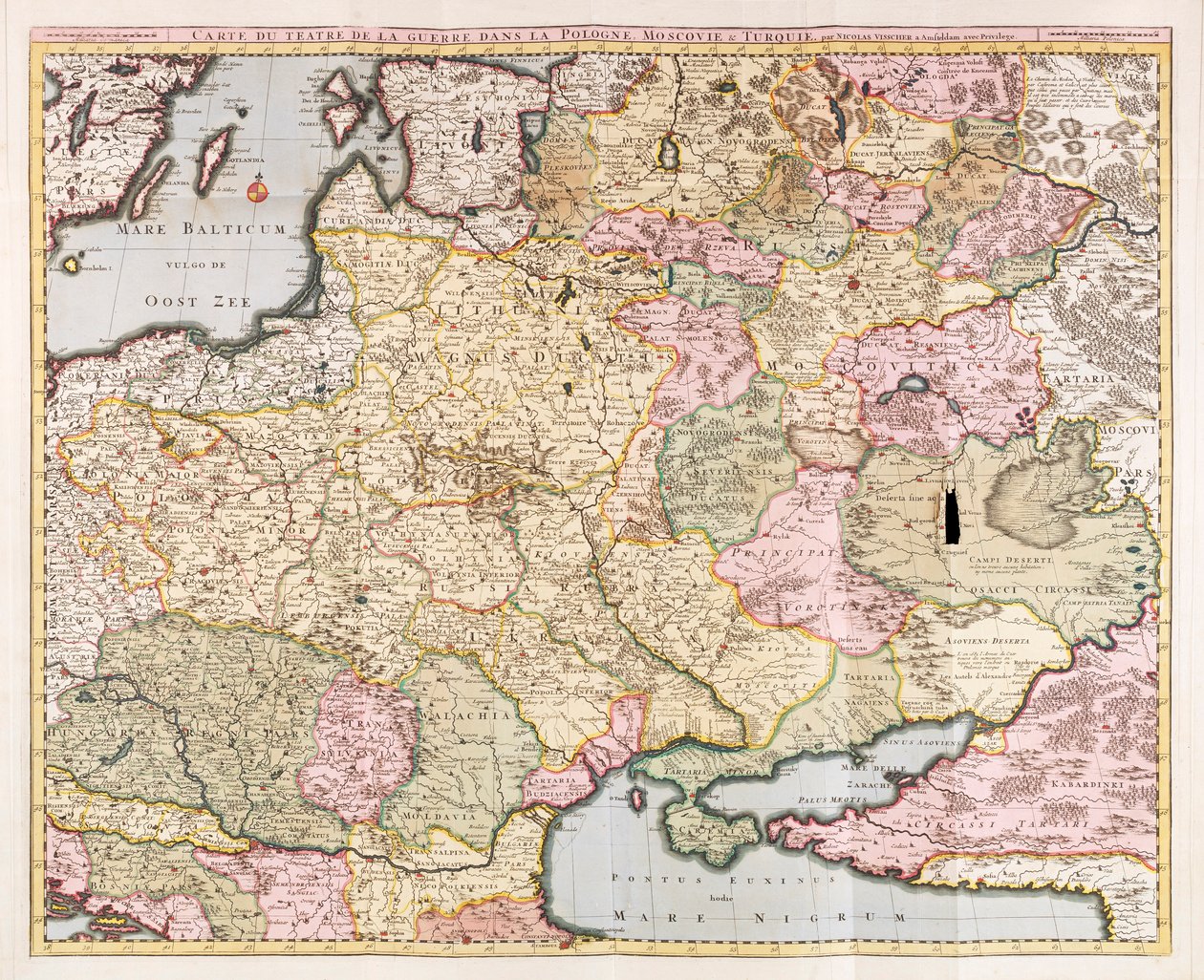 Kort over krigsskuepladsen i Polen, Muscovy  Tyrkiet