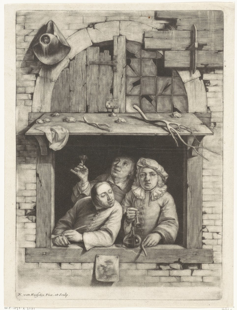 Tre rygere i et vindue af Nicolaes van Haeften