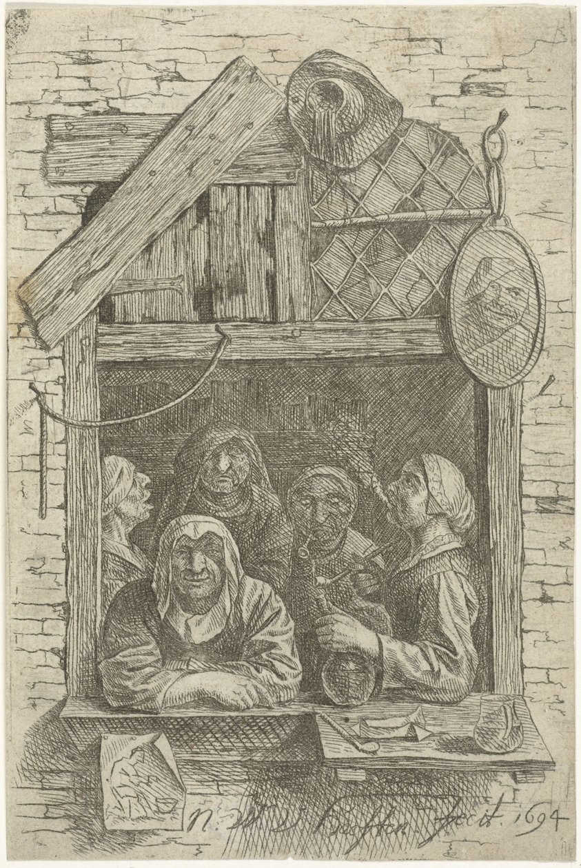 Fem kvinder i et vindue af Nicolaes van Haeften