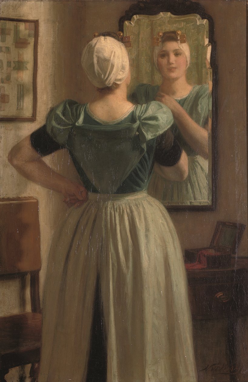 En smuk refleksion (olie på lærred) af Nicolaes van der Waay