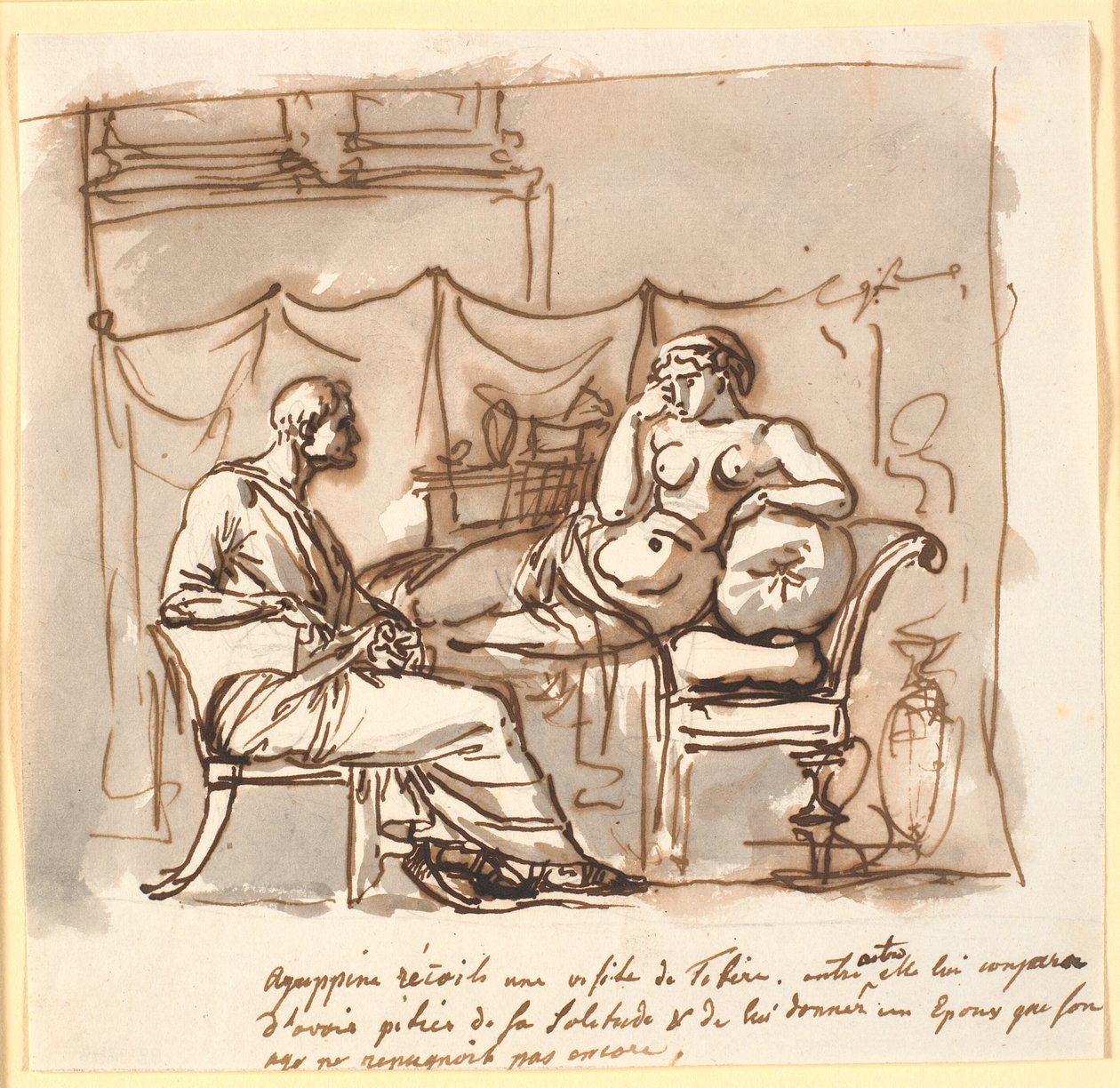 Agrippina beder Tiberius give hende en ægtemand af Nicolai Abildgaard