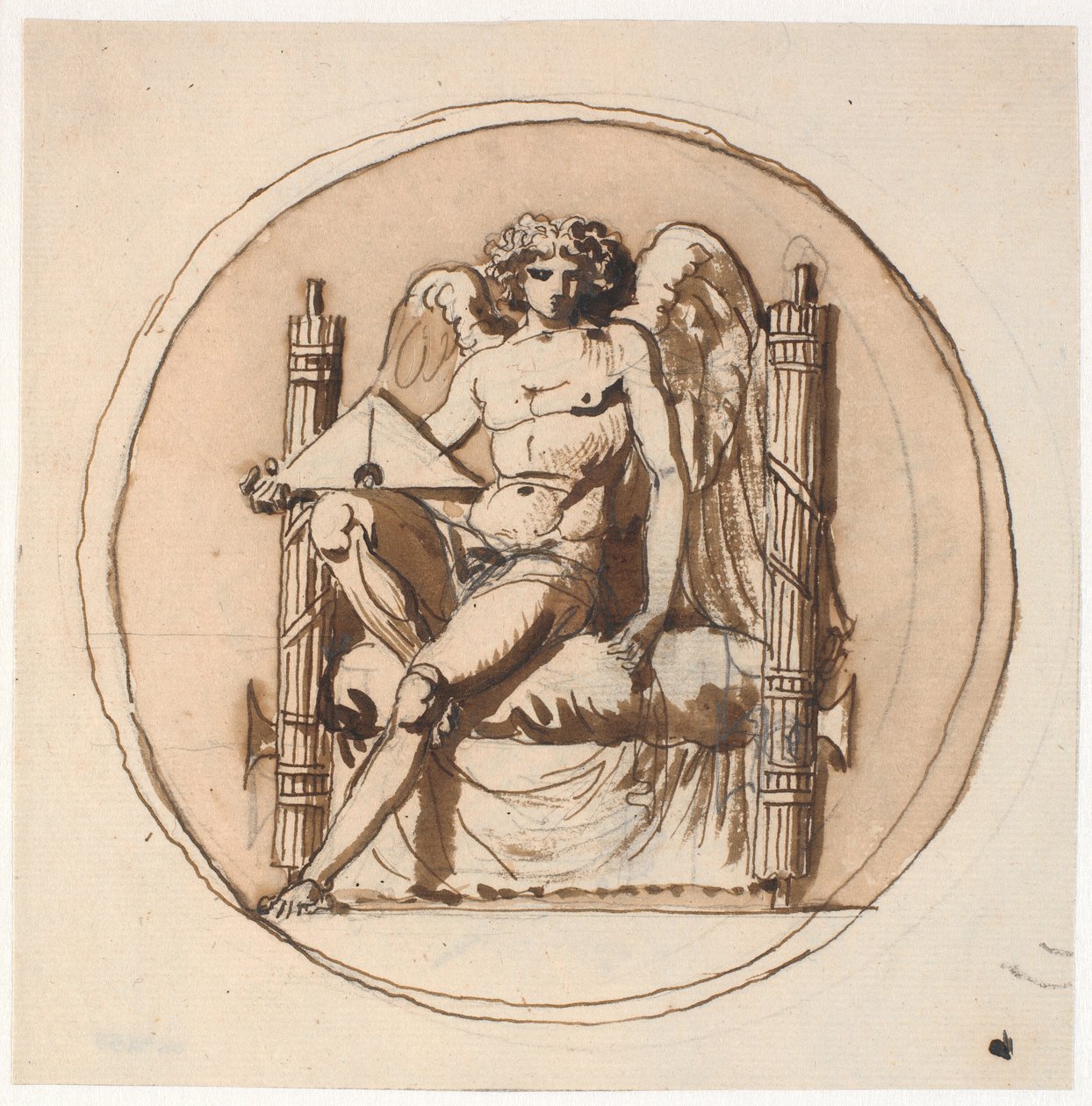 Allegori om retfærdighed. Undersøgelse for et relief på Liberty Memorial af Nicolai Abildgaard