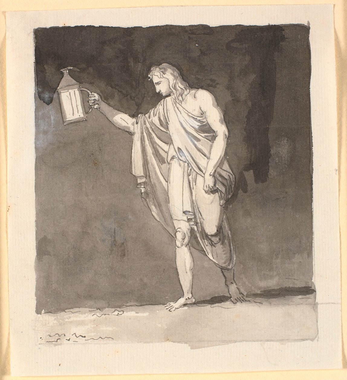 Diogenes der lyser i mørket med en lygte af Nicolai Abildgaard