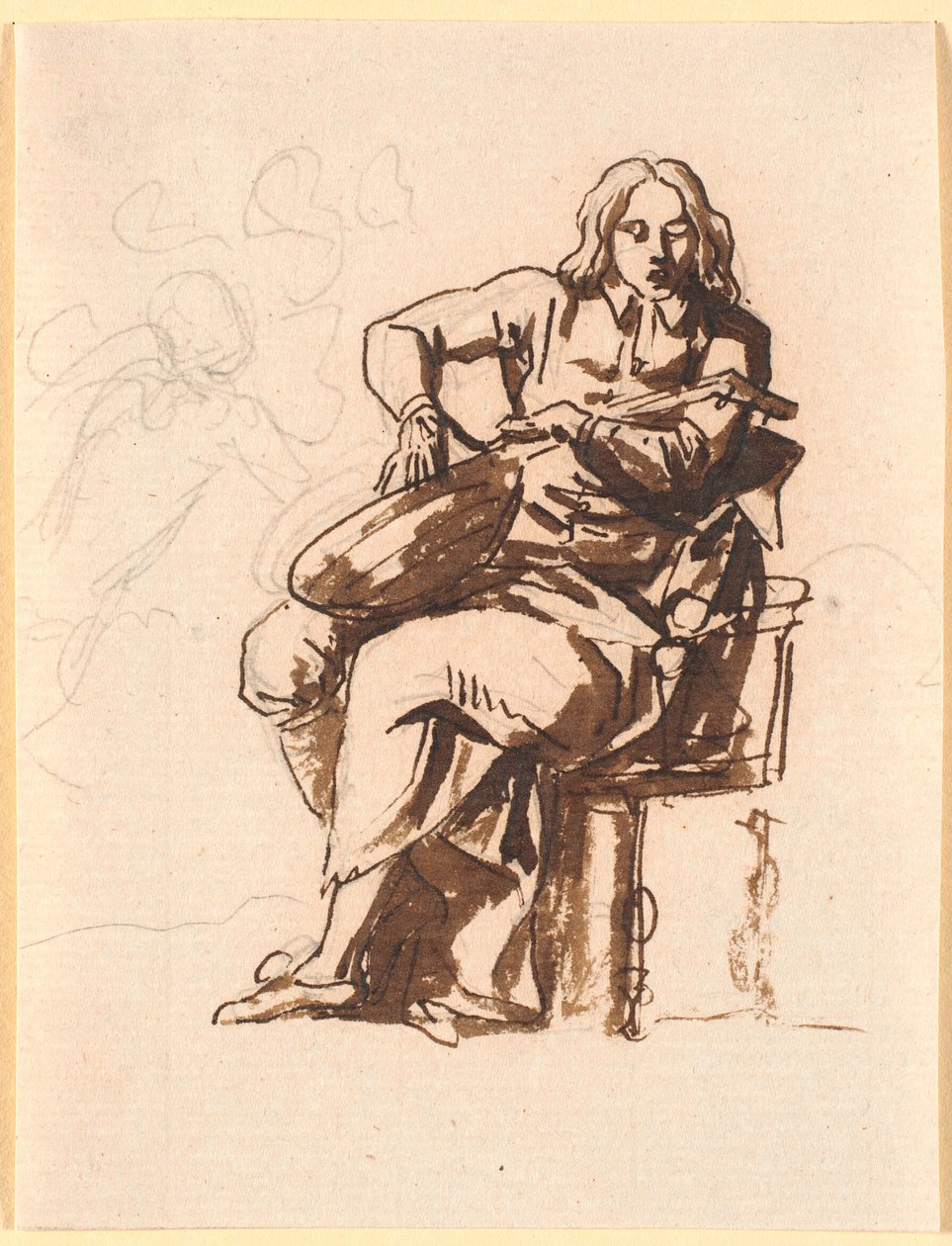 En digter, der griber i luttens strenge. af Nicolai Abildgaard