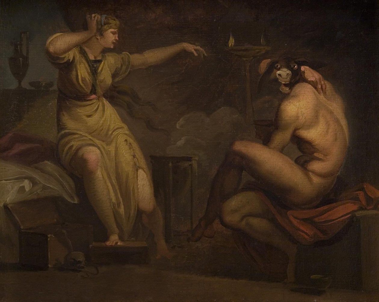 Fotis ser sin elsker Lucius forvandlet til en røv. Motiv fra Apeleius