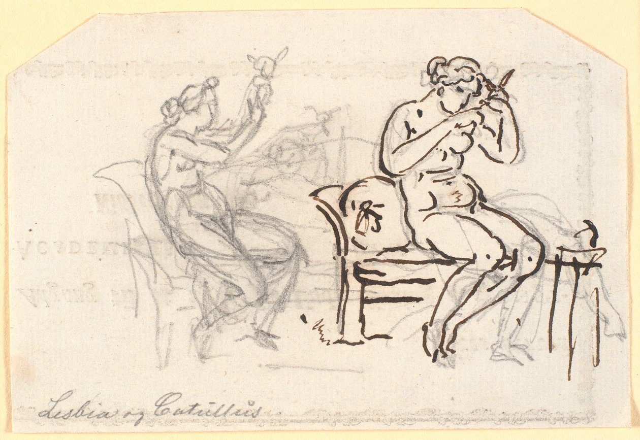 Lesbia og Catullus af Nicolai Abildgaard