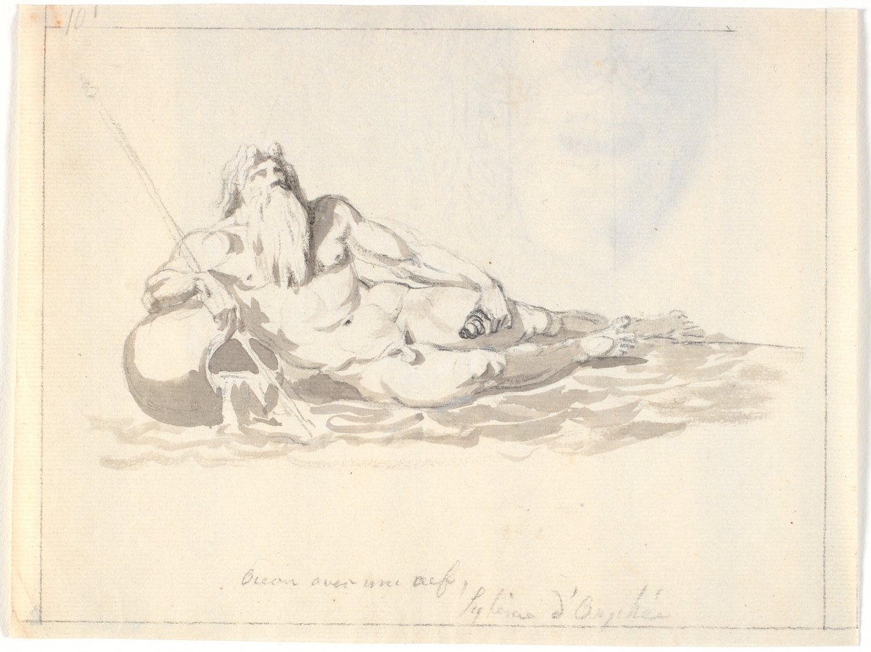 Oceanet, en liggende havgud af Nicolai Abildgaard