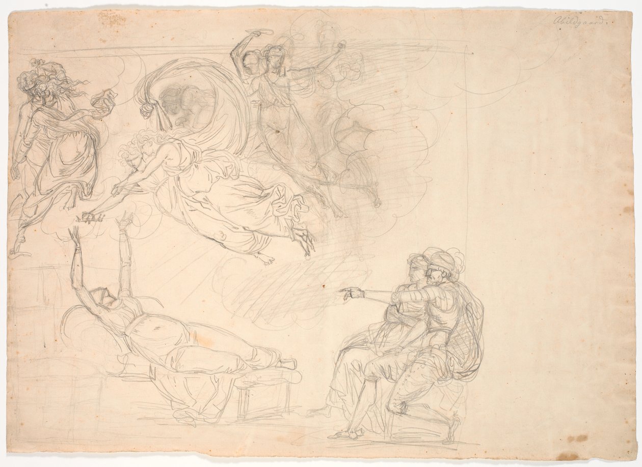 Scene af Shakespeares Henrik VIII (4. akt 2. scene) af Nicolai Abildgaard