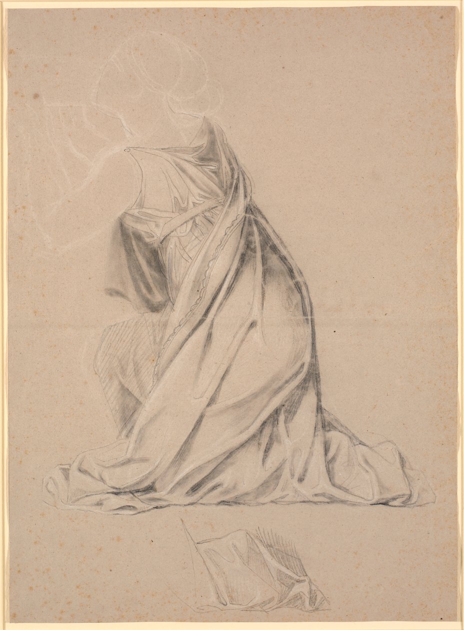 Studie til den knælende figur, der symboliserer Holsten på Christian I-billedet til Christiansborg af Nicolai Abildgaard