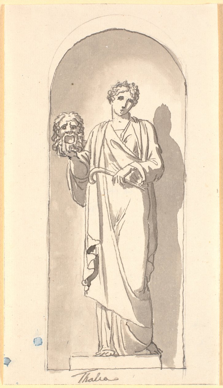 Thalia som statue i en niche af Nicolai Abildgaard