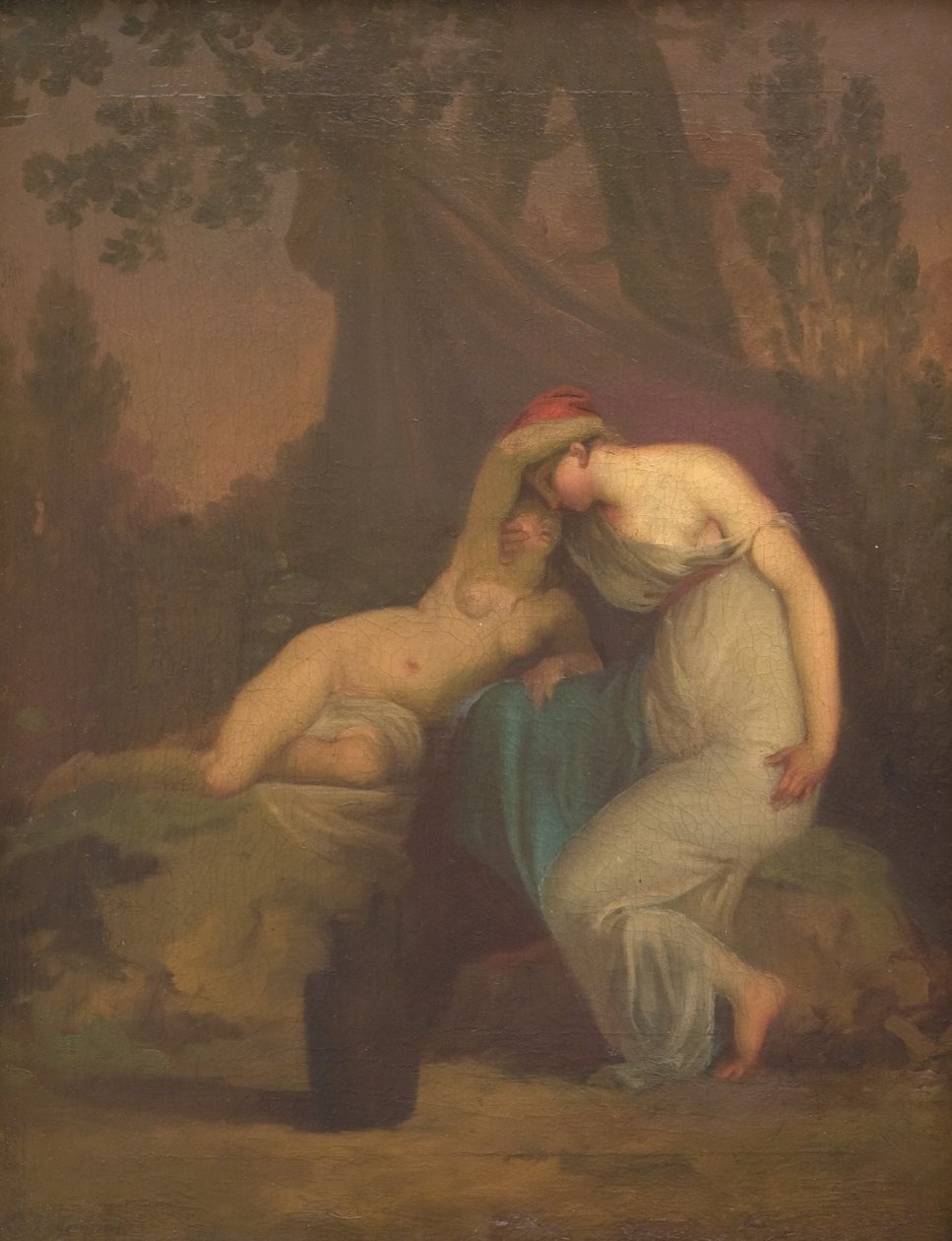 Den græske digter Sappho og pigen fra Mytilini af Nicolai Abildgaard