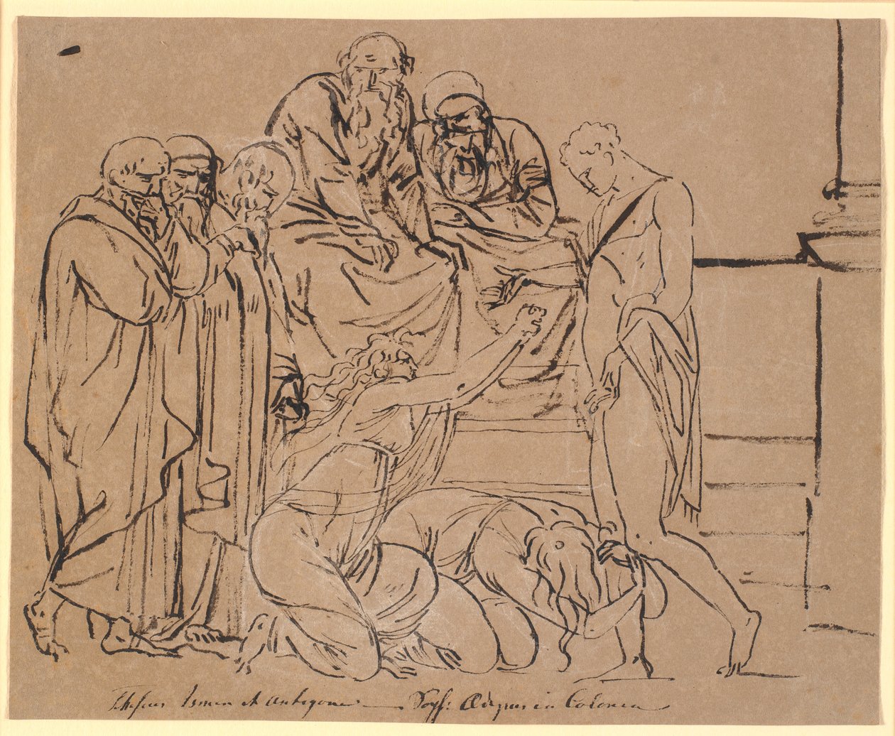 Theseus bønfaldes af Ismene og Antigone. Efter Sophokles af Nicolai Abildgaard