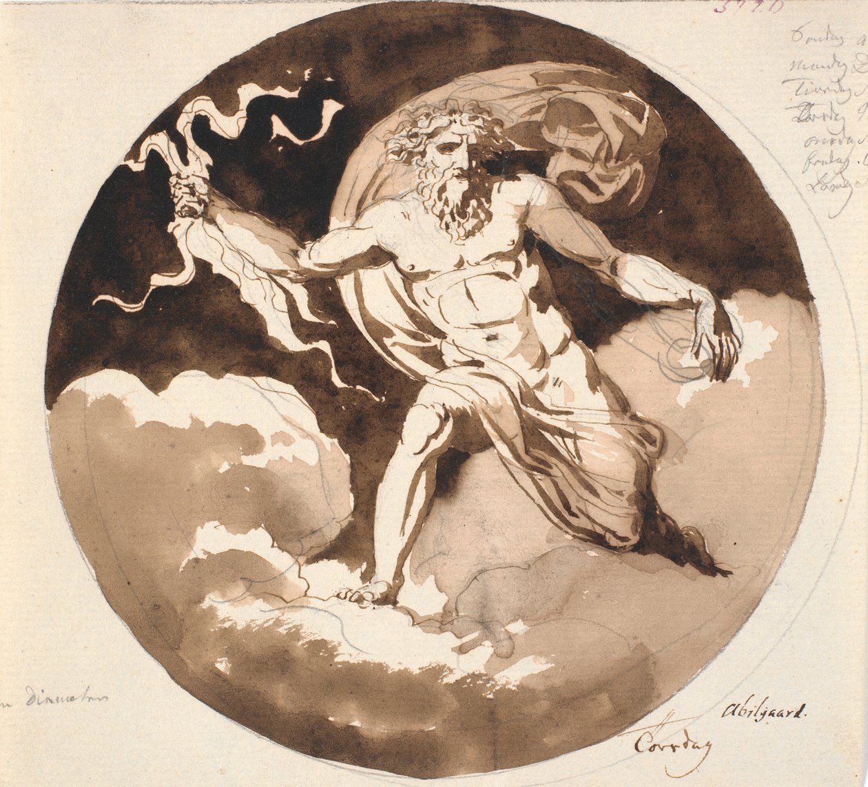Torsdag. Jupiter med lynet i højre hånd af Nicolai Abildgaard