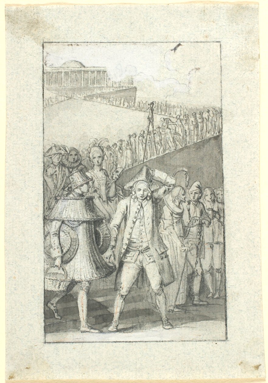 Udkast til illustration til Johs. Ewalds fortælling "Lykkens tempel. En drøm" i udgaven af hans samlede skrifter af Nicolai Abildgaard