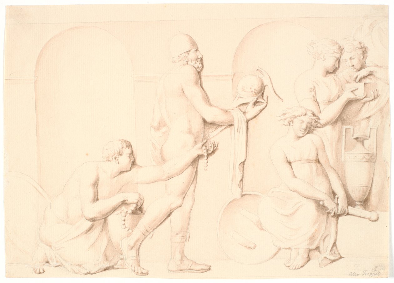 Ulysses der opdager Achilles mellem Lycomedes´ døtre af Nicolai Abildgaard