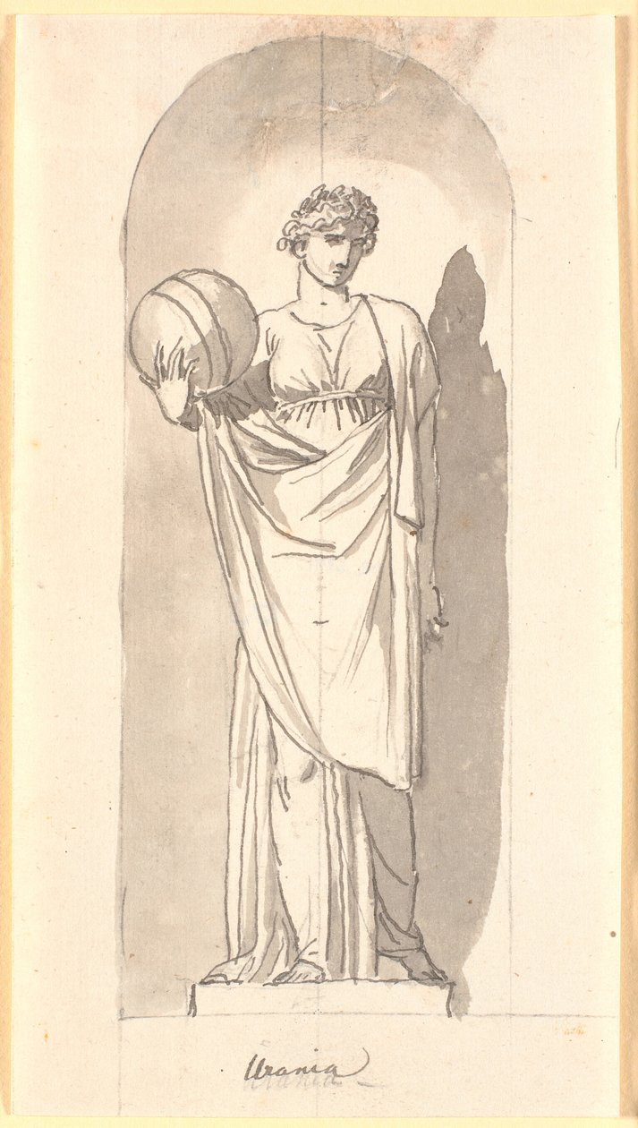 Urania som statue i en niche af Nicolai Abildgaard