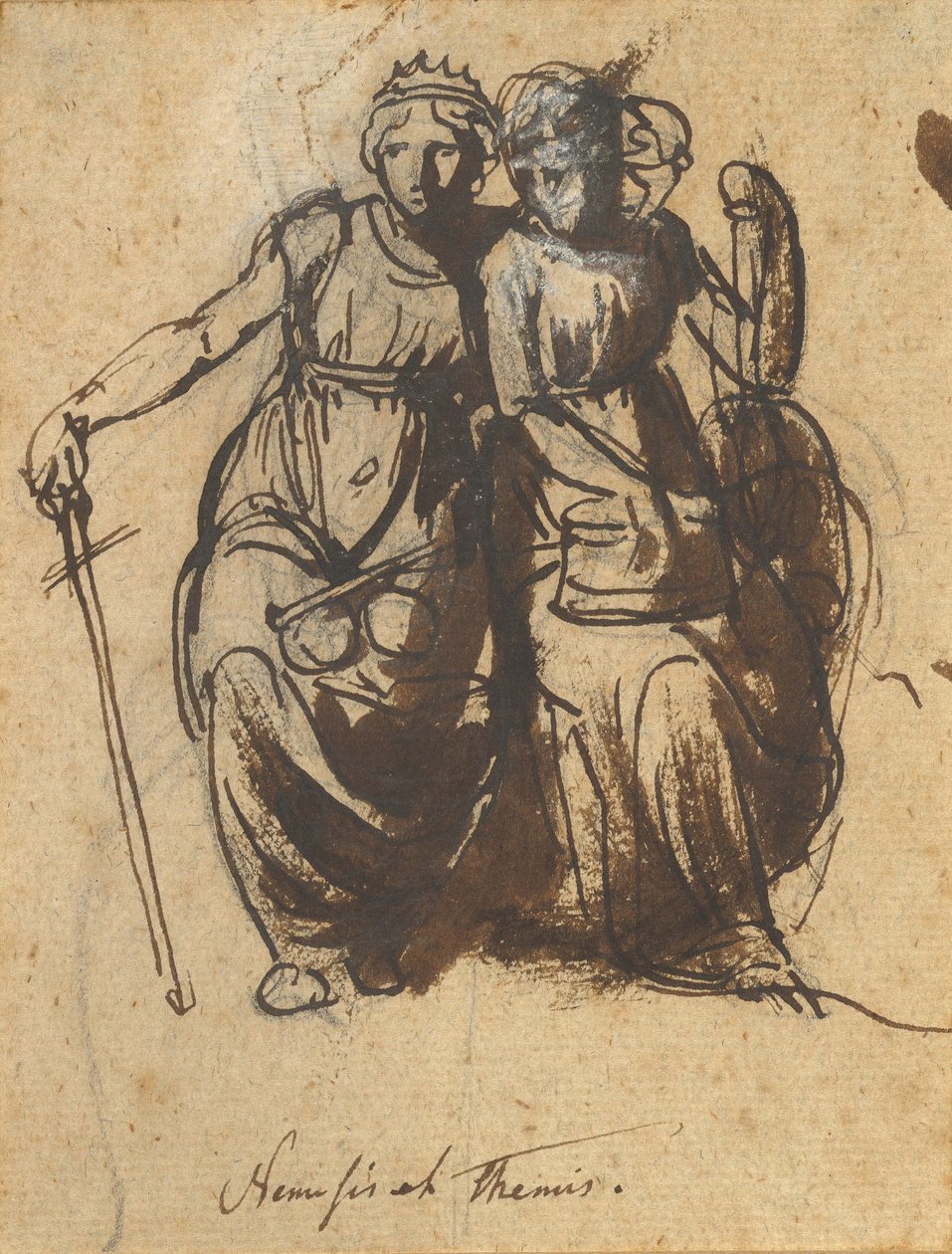 Nemesis og Themis, midten af det 18.-begyndelsen af det 19. århundrede. af Nicolai Abraham Abildgaard