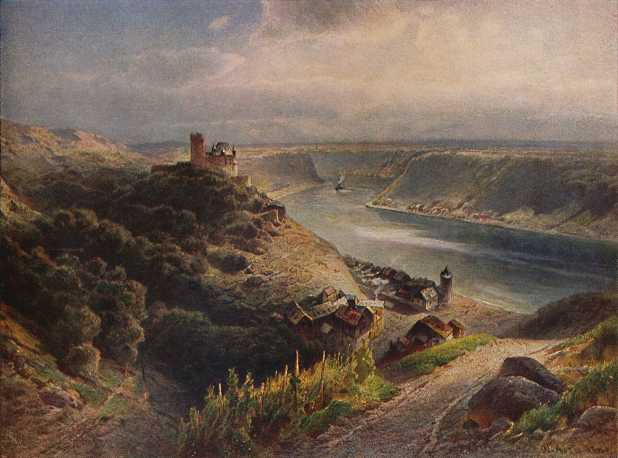 Katz Slot med udsigt over Lorelei, Katz Slot med udsigt over Lorelei, 1923. af Nicolai Astudin