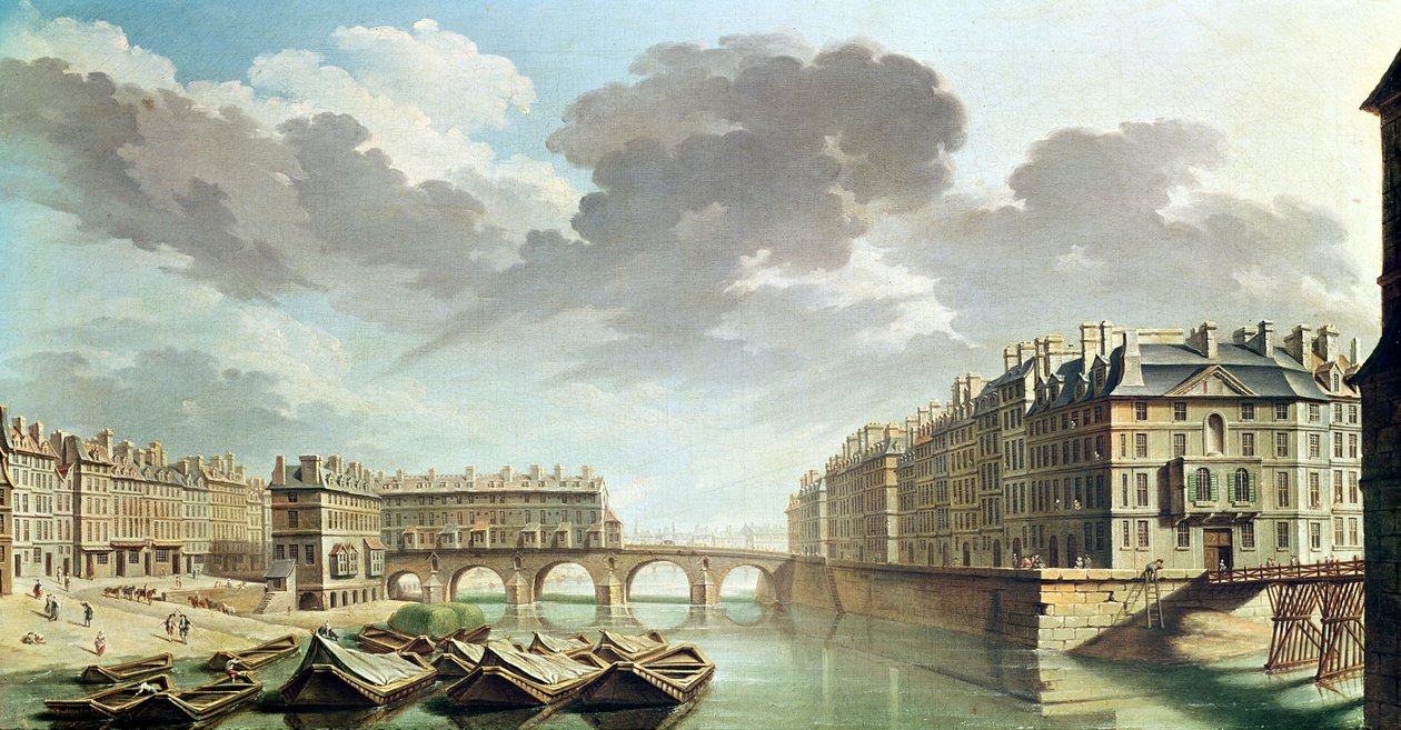 Ile Saint-Louis og Pont Marie i 1757 af Nicolas Raguenet