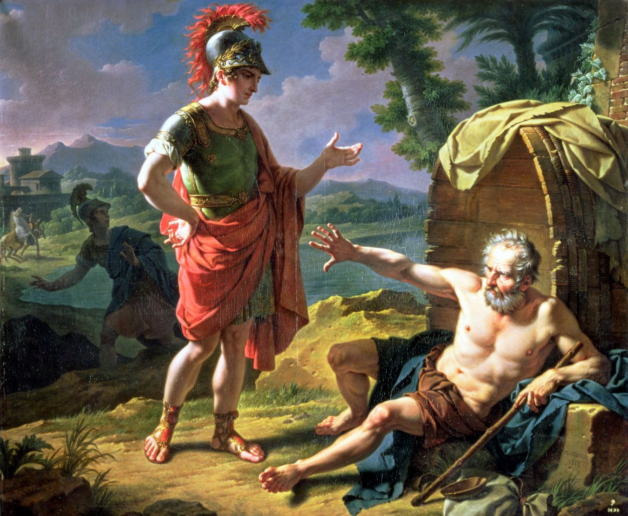 Alexander og Diogenes, 1818 af Nicolas Andre Monsiau