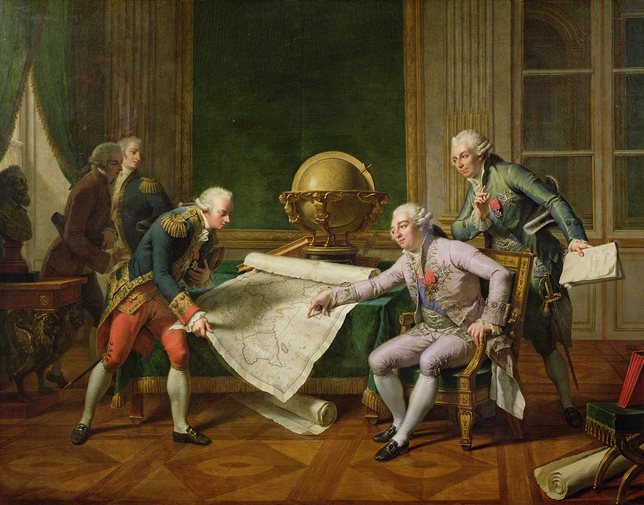 Louis XVI (1754-93) Giver instruktioner til La Perouse, 29. juni 1785, 1817 af Nicolas Andre Monsiau