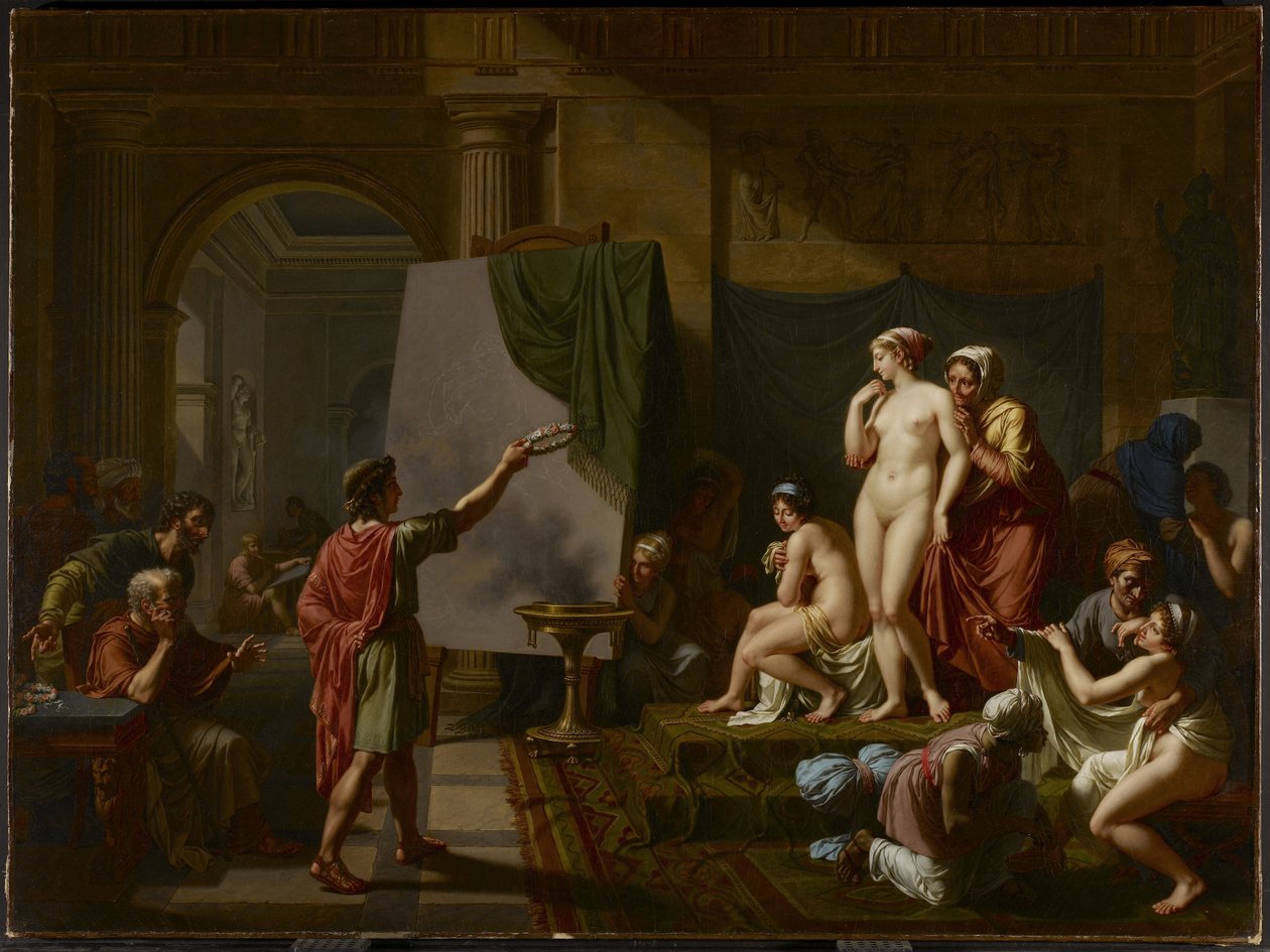 Zeuxis vælger sine modeller, 1797 af Nicolas Andre Monsiau