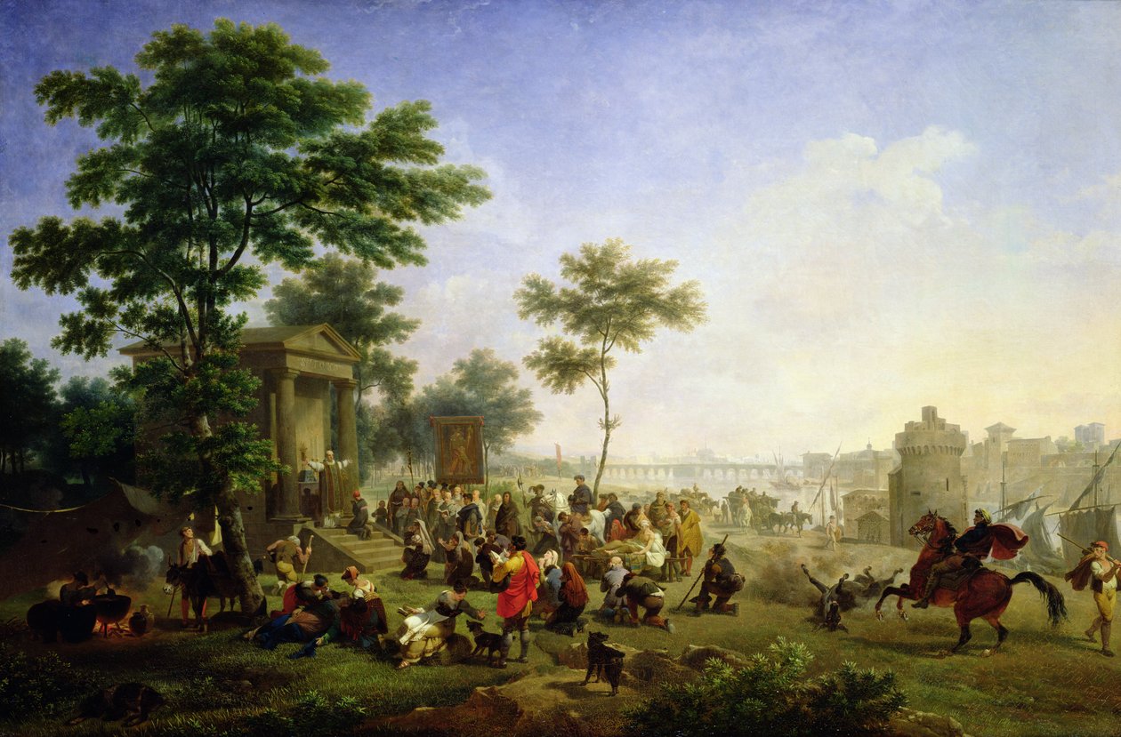 Messe i det romerske landskab af Nicolas Antoine Taunay