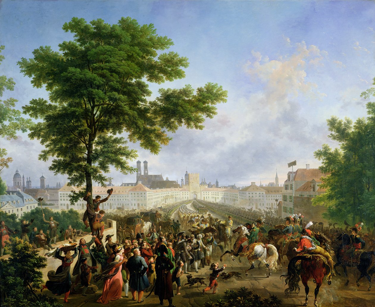 Napoleon Bonaparte (1769-1821) og den franske hærs indtog i München den 24. oktober 1805, 1808 af Nicolas Antoine Taunay