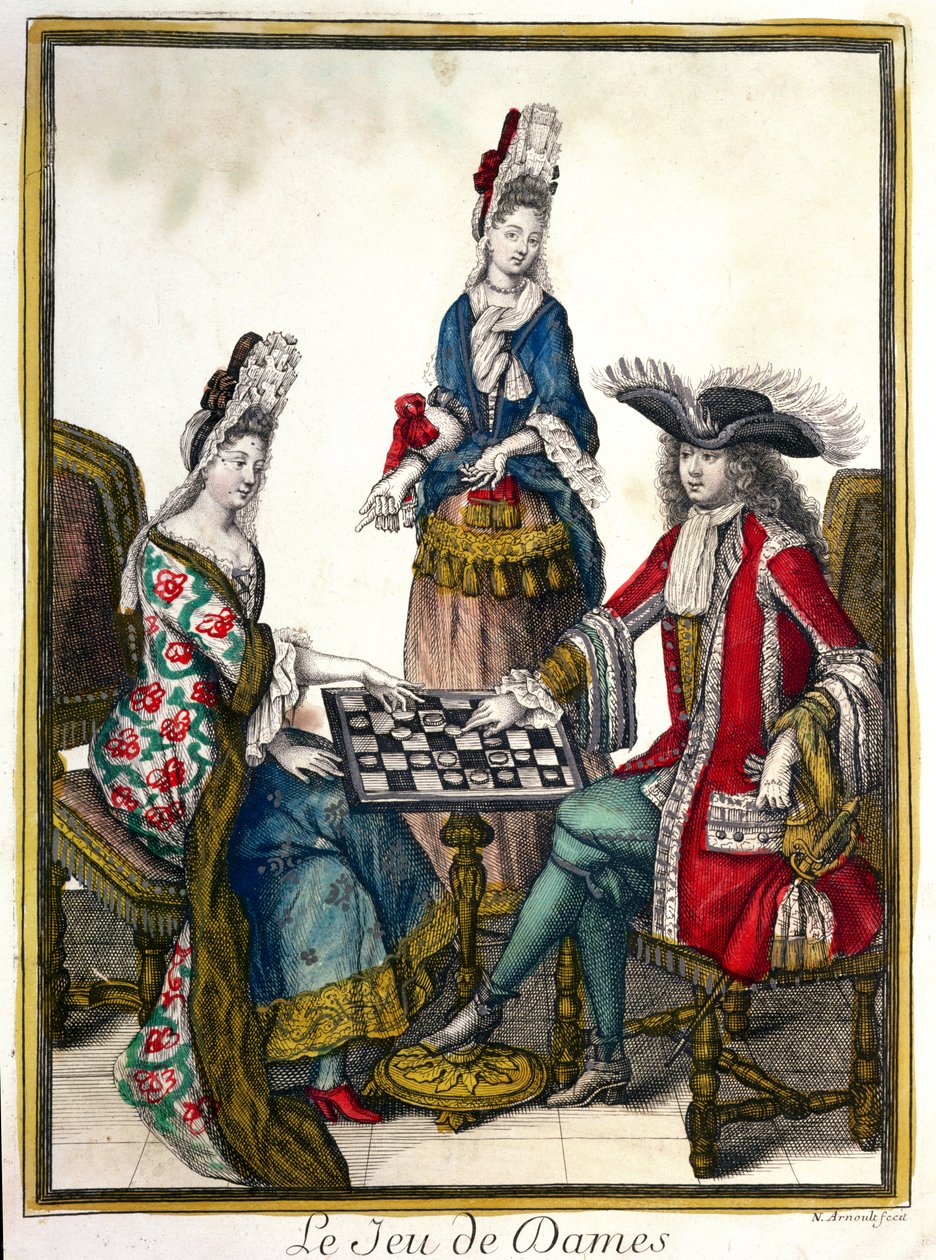 Le Jeu de Dames (Spil om træk), slutningen af det 17. århundrede begyndelsen af det 18. århundrede af Nicolas Arnoult