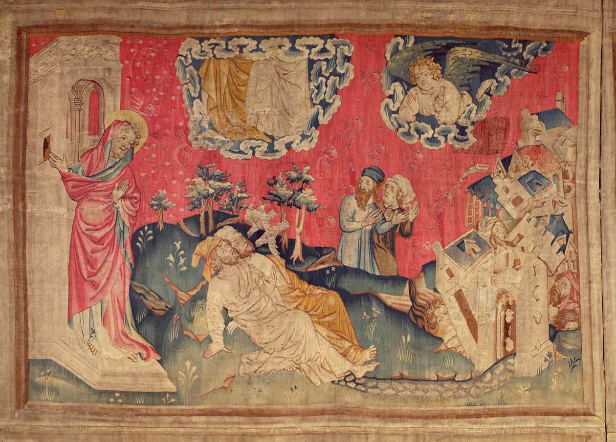 Vidnerne genopstod, fra Apocalypse Tapestry of Angers, 1373-87 (tapet) af Nicolas Bataille