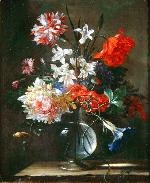 Blomster i en glasvase af Nicolas Baudesson
