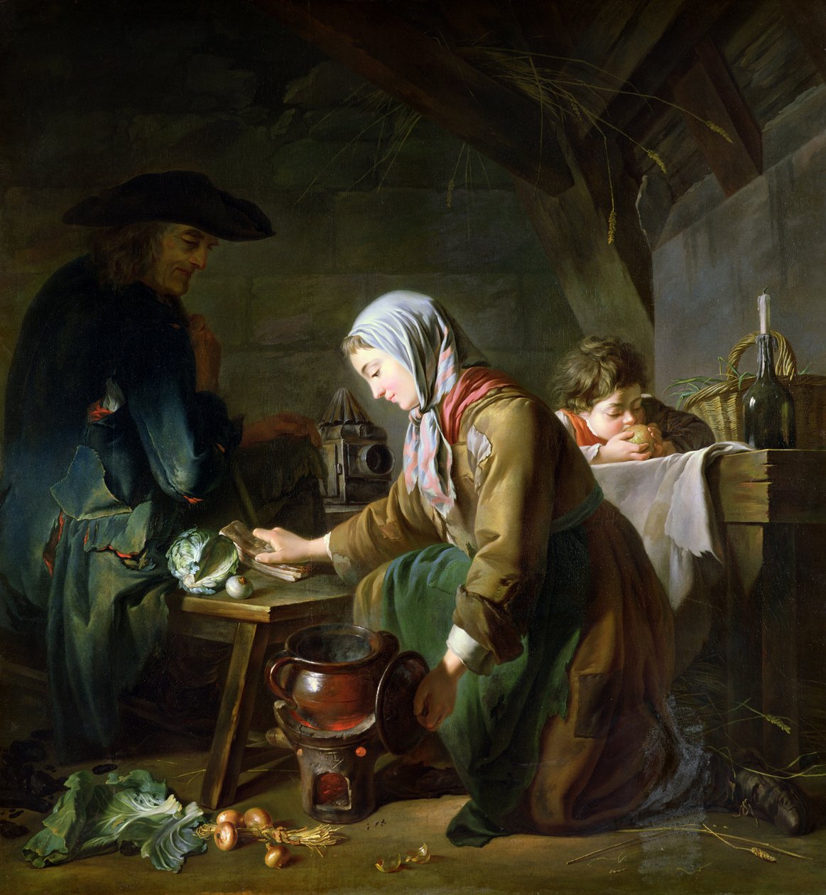 Forberedelse af et måltid af Nicolas Bernard Lepicie