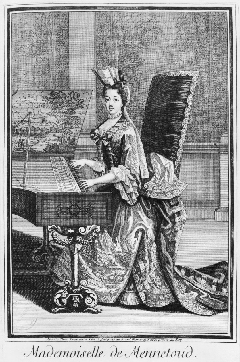 Mademoiselle de Mennetoud spiller cembalo af Nicolas Bonnart