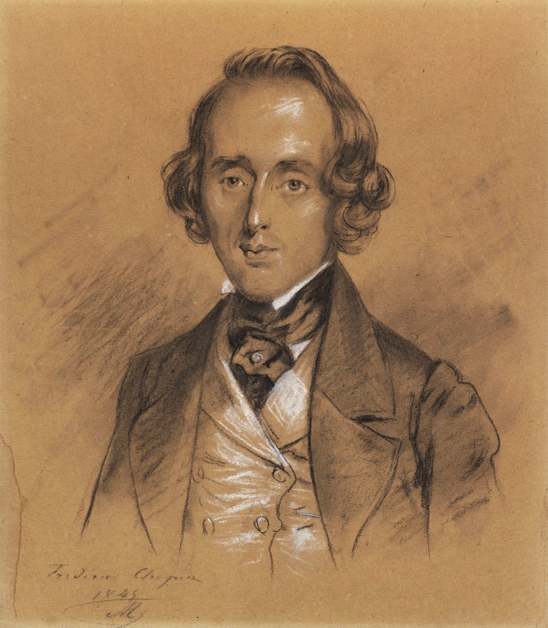 Portræt af Fryderyk Chopin af Nicolas Eustache Maurin