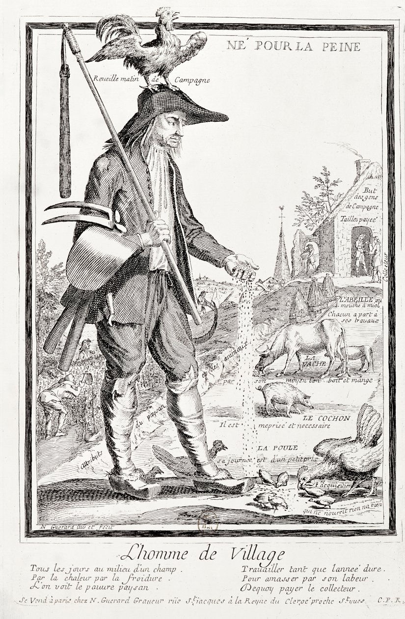 Landsbybonden, født til at lide, ca. 1780 (se også 101779) af Nicolas Guerard