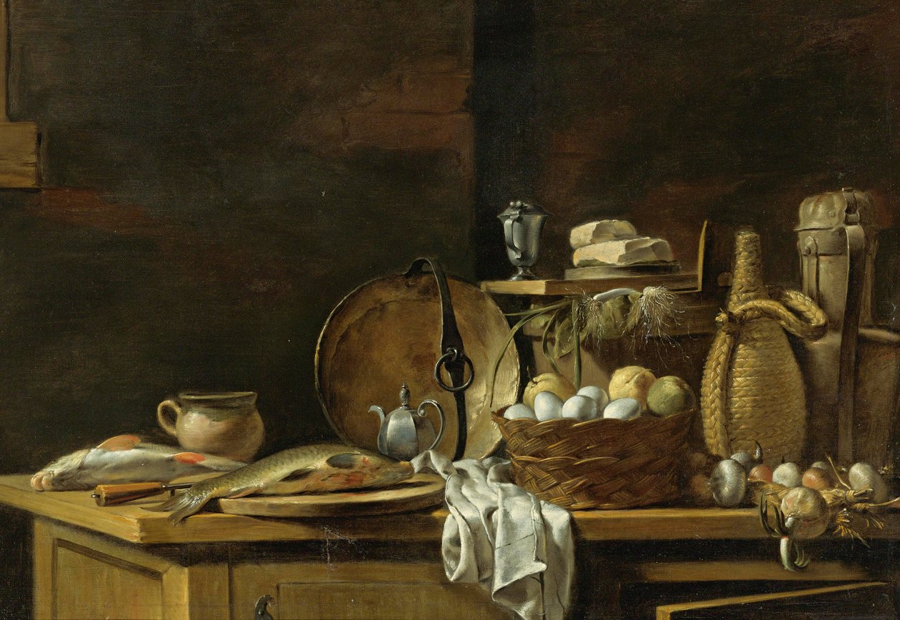 Køkkenbord Stilleben af Nicolas Henri Jeaurat de Bertry