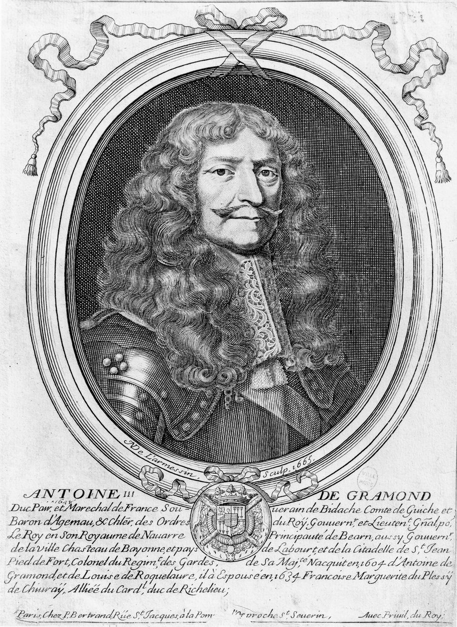 Portræt af Antoine III de Gramont (1604-78) 1665 af Nicolas II de Larmessin
